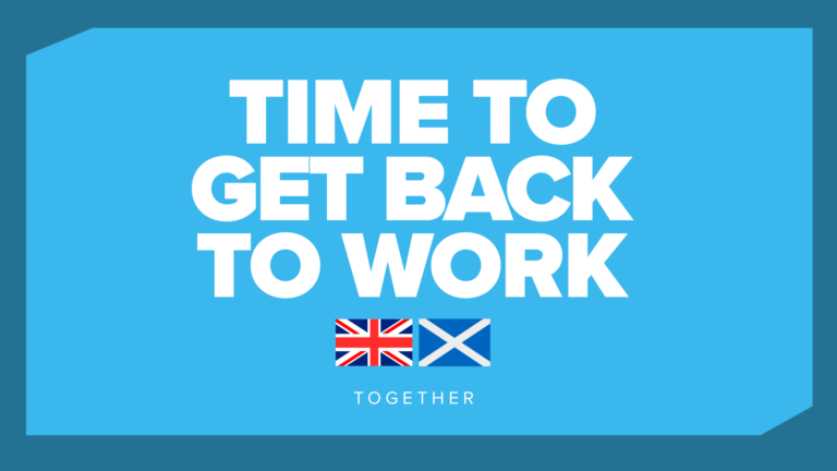 TIME TO GET BACK TO WORK 1920 Scottish Conservatives