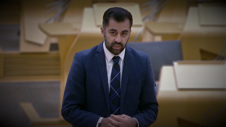 Humza Yousaf in the Scottish Parliament debating chamber